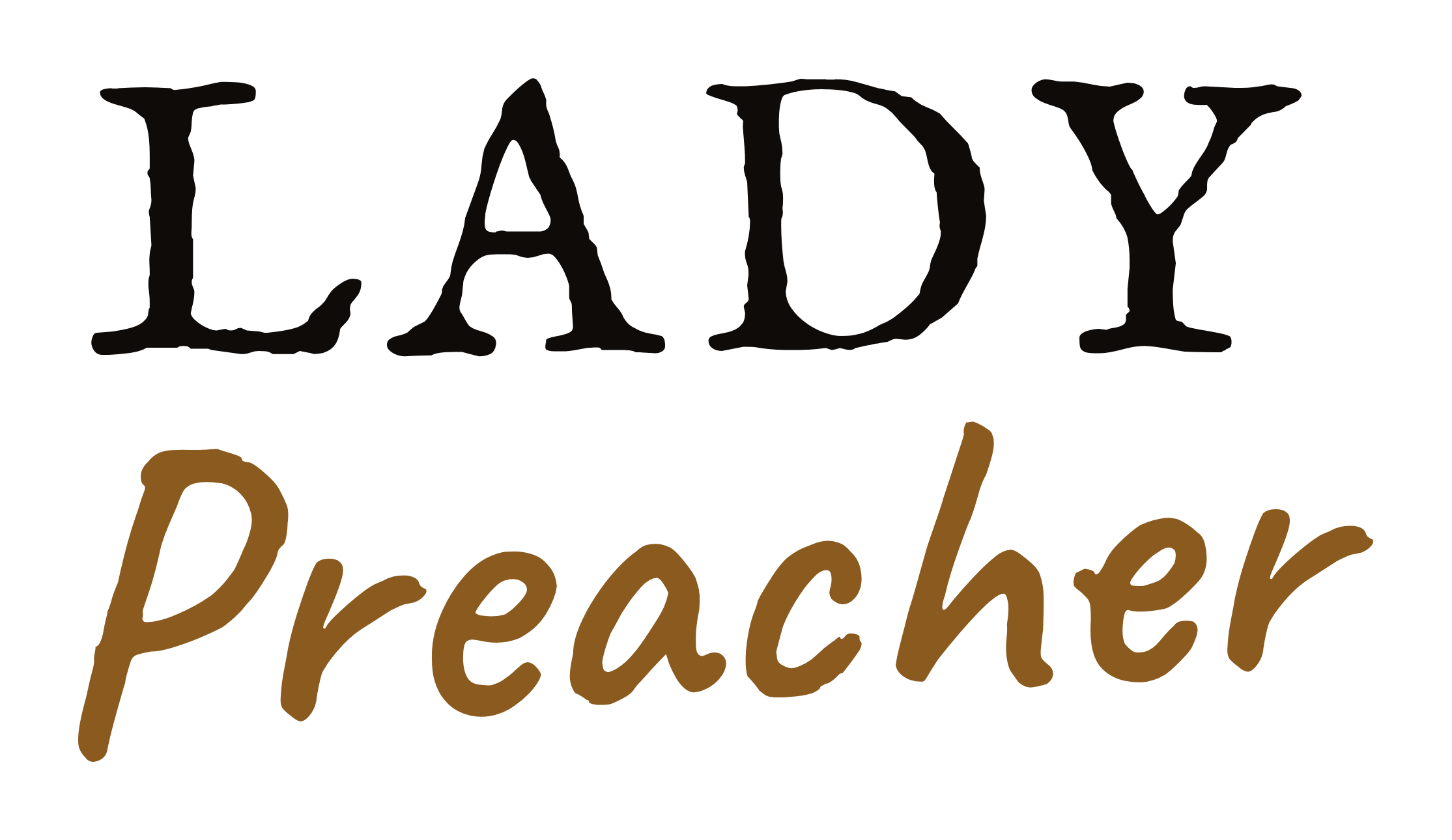 Lady Preacher logo in ink and brown