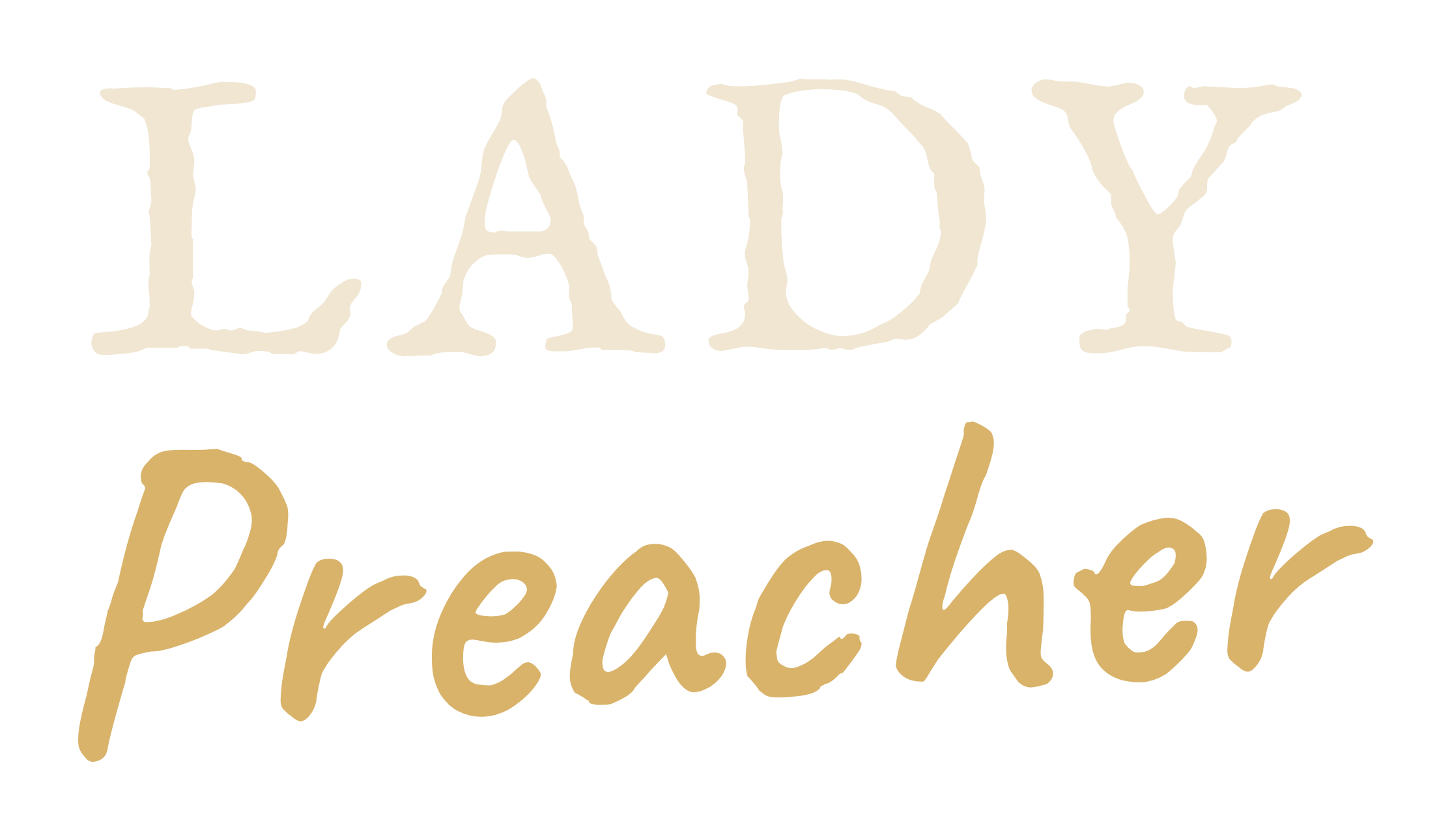 Lady Preacher logo in cream and gold